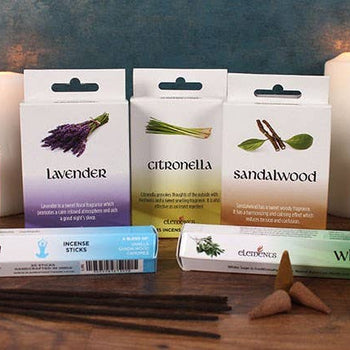 Set of 12 Packets of Elements Lavender Incense Cones