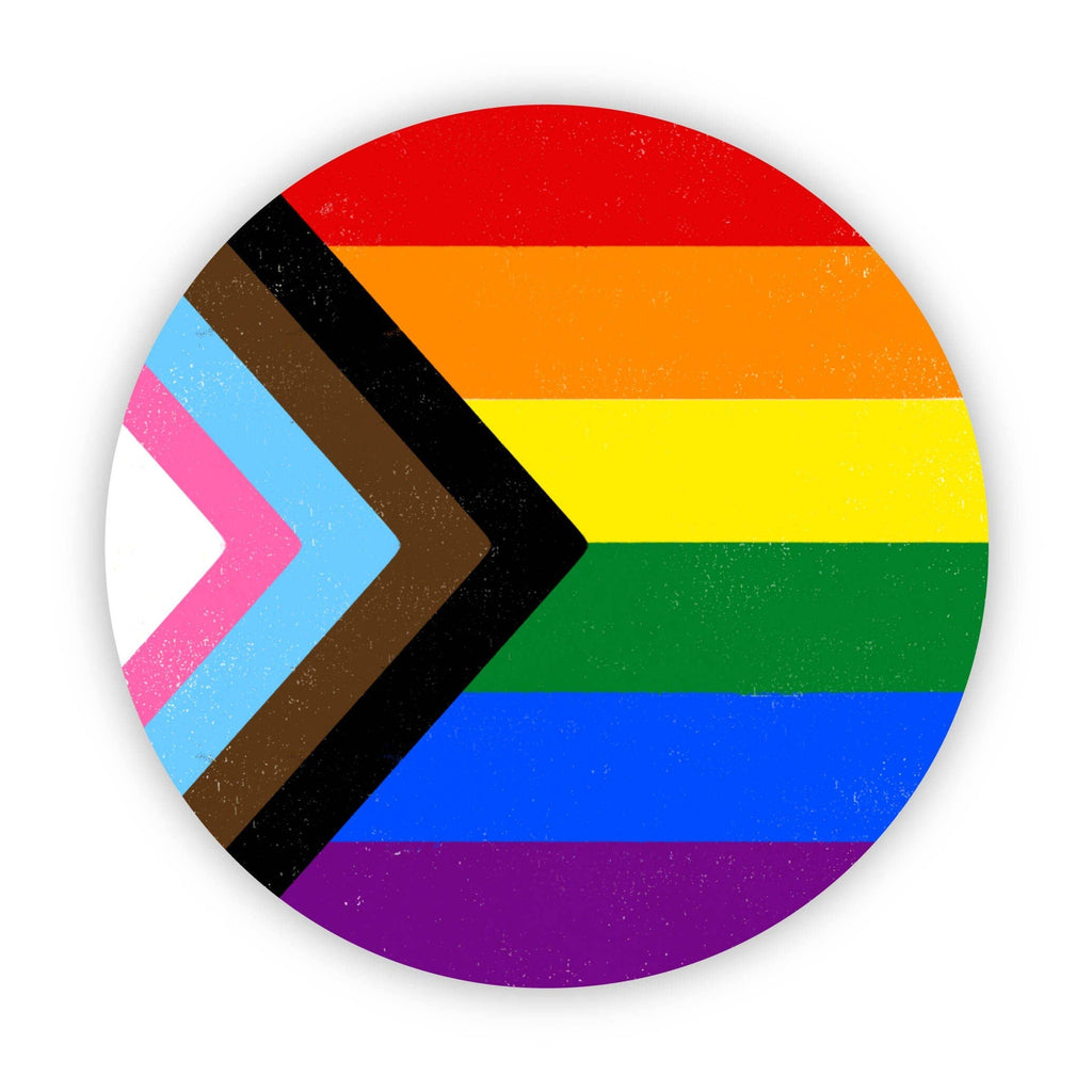 Pride flag circle sticker